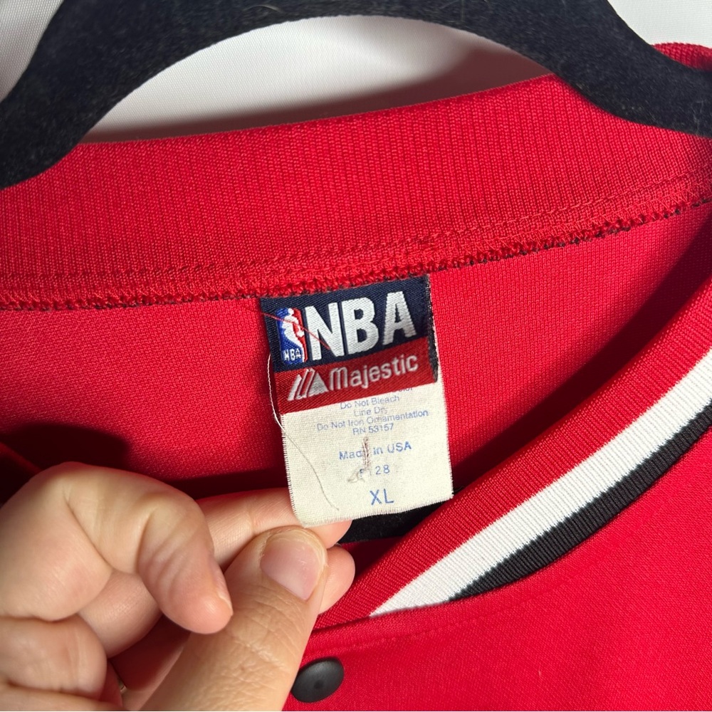 Majestic Chicago Bulls Warm Up Jacket J. Williams Size XL Vintage - Picture 5 of 10